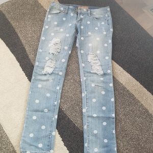 Polka dot skinny jeans